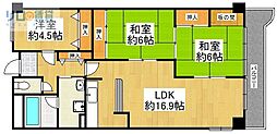フローラル良元 3LDKの間取図画像