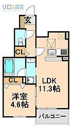 エスメゾン(S-MAISON) 1LDKの間取図画像