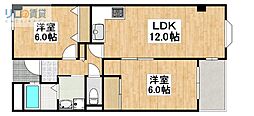 アウフヘーベン東宝塚 2LDKの間取図画像