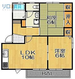 シャーメゾン川面 2LDKの間取図画像