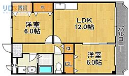 ガーデンヒル宝塚 2LDKの間取図画像