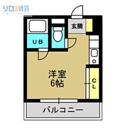 アモ花屋敷マンション ワンルームの間取図画像