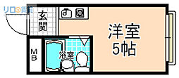 カーサブランコ 1Kの間取図画像