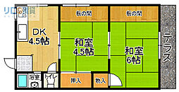 大芝コーポ 2DKの間取図画像