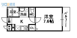 ジョイ・モアー 1Kの間取図画像