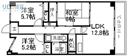 ヴィオレット宝塚 3LDKの間取図画像