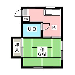 JR埼京線 北赤羽駅 徒歩9分の賃貸アパート 2階1Kの間取り