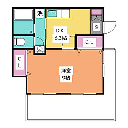 矢口ハイツ 1階1DKの間取り