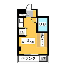メゾンレステ 2階ワンルームの間取り