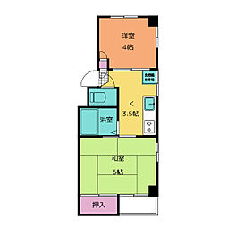 パレス内田2番館 2階2Kの間取り