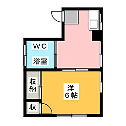 ルミエール赤羽 3階1Kの間取り