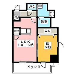 レジェンダリーガーデン赤羽イーストビュー 5階1LDKの間取り