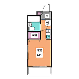 フラワーマンション 1階ワンルームの間取り