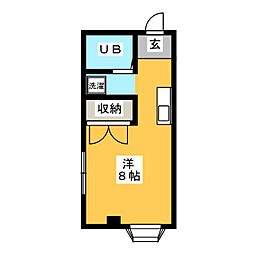 藤コーポ ワンルームの間取図画像