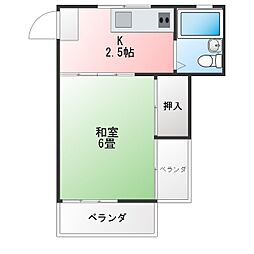 ワースエスティツ 1Kの間取図画像