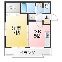 アドレ志茂 1DKの間取図画像