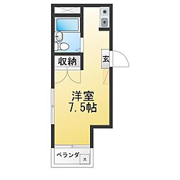 KSKサンパール ワンルームの間取図画像