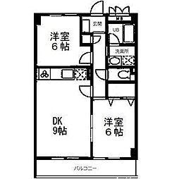 ユングフラウ 2DKの間取図画像