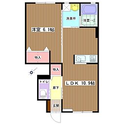 メイプル 1LDKの間取図画像