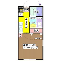 ラ・レジブル2 1Kの間取図画像