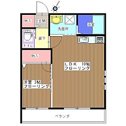クエルクス西千葉 1LDKの間取図画像