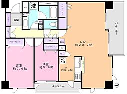 オーベル川口本町 2LDKの間取図画像