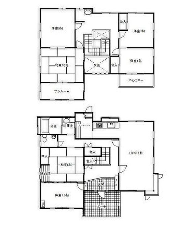 千葉県大網白里市四天木　中古戸建（YC）(5LDK)の間取り