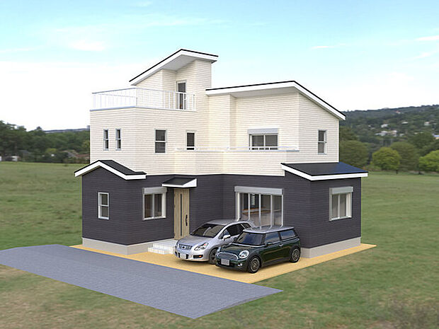 ［外観パース］左前(車有)