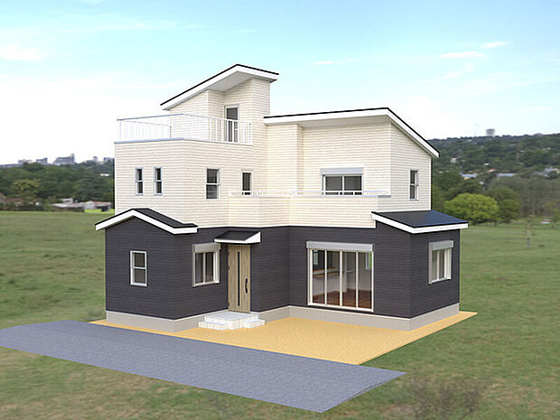 ［外観パース］左前(車無)