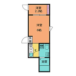 SORA西新井 1階2Kの間取り