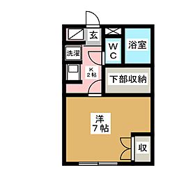 ディオ 1Kの間取図画像