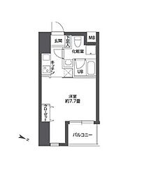 ニューシティアパートメントミナミセンジュ 1Kの間取図画像