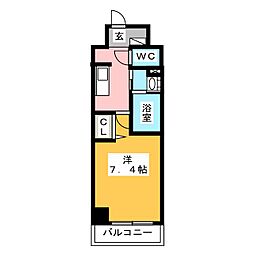 グリシーヌ 1Kの間取図画像