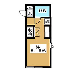 ハイツ松本 ワンルームの間取図画像