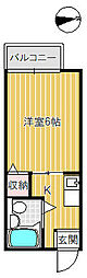 エコーハイツ 1Kの間取図画像