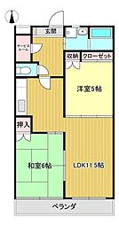 サンサーラ臼倉 2SLDKの間取図画像
