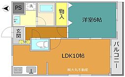 ファミール・サンドエル 3階1LDKの間取り