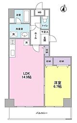 ソリッド大橋 2階1LDKの間取り