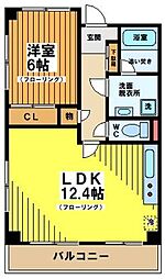 シャングリラ代々木 3階1LDKの間取り