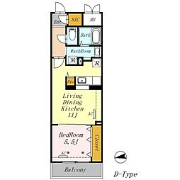 AZALETY上北沢 1階1LDKの間取り