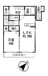 Daisy 2階1LDKの間取り