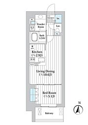 アビティグランデ砧 B棟 4階1LDKの間取り