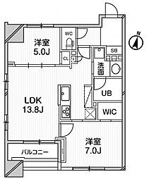 GRANPASEO明大前 2LDKの間取図画像
