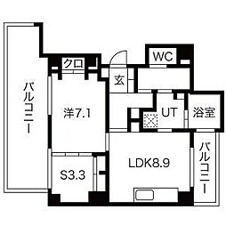 フランボワーズガーデン中野 1LDKの間取図画像