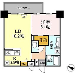 HeimRose7 1LDKの間取図画像