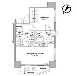 コンフォリア三宿 1LDKの間取図画像