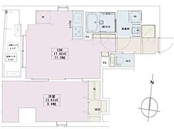 中野レジデンス壱番館 1LDKの間取図画像