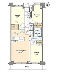 BLESS中野弥生町 3LDKの間取図画像