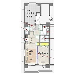 HF学芸大学レジデンス 1LDKの間取図画像