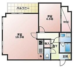 アズ三宿レジデンス 1LDKの間取図画像